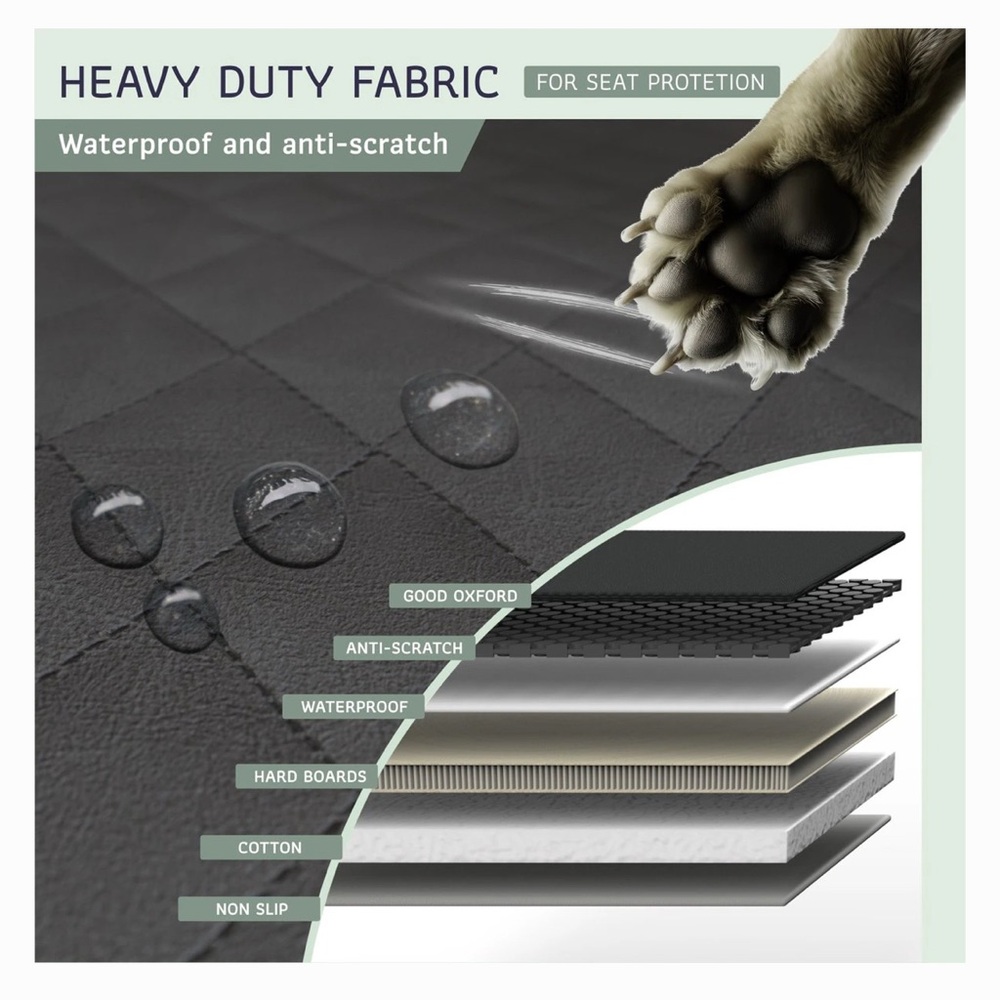 NEW Katziela Extended Back Car Seat Cover, Large, Black - Picture 4 of 14